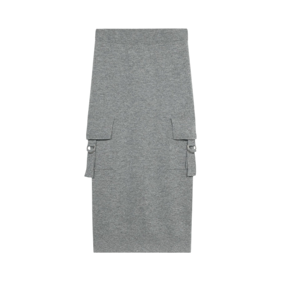 Gonna donna midi in maglia con tasche cargo