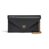 Borsa donna a bustina piccola in pelle liscia con logo Love Birds