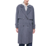 Cappotto donna in misto lana gessato
