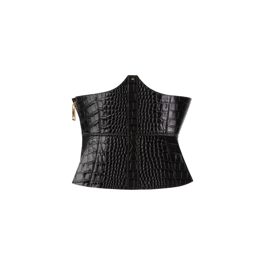 Cintura donna bustier in pelle con stampa cocco