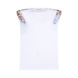 T-shirt donna con spalline imbottite