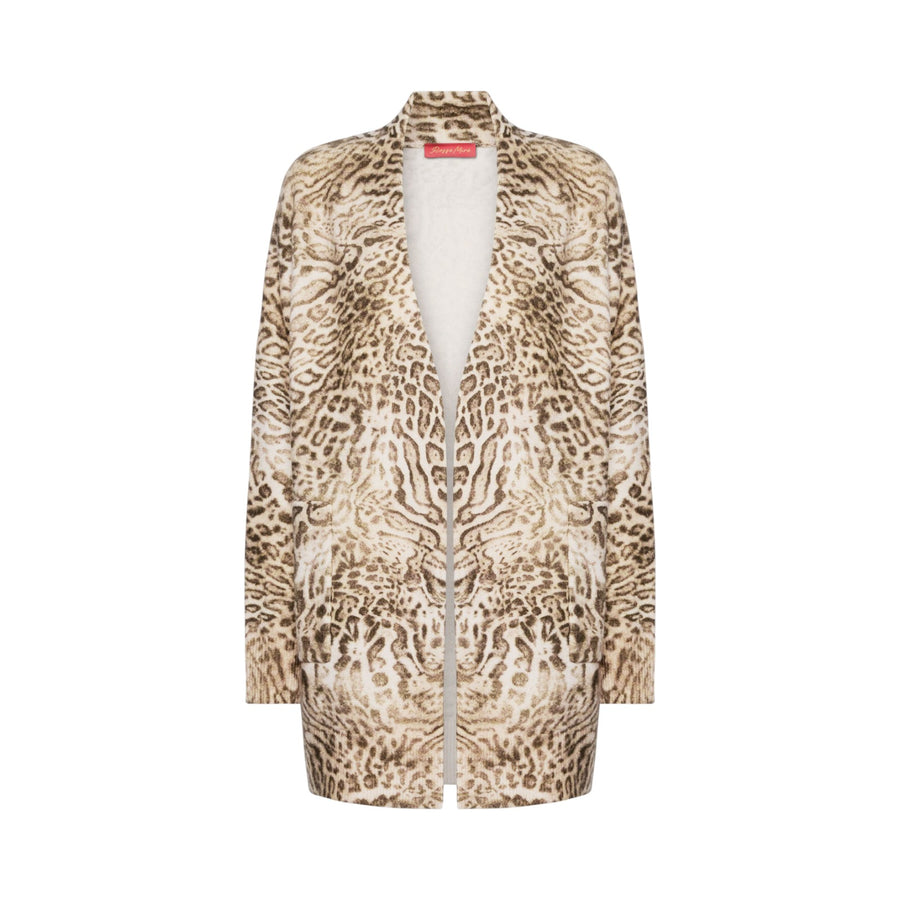 Cardigan donna lungo animalier