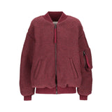 Bomber donna in maglia di lana bouclé