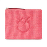 Pochette donna in rafia con logo Love Birds