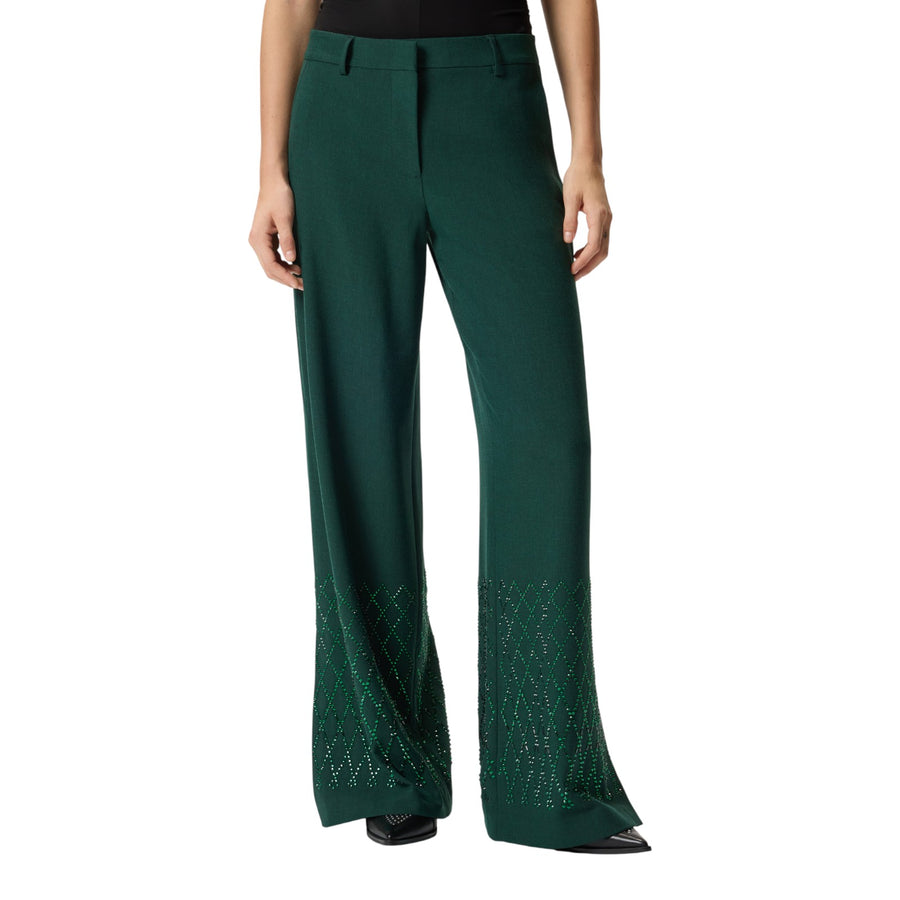 Pantaloni donna ampi con strass