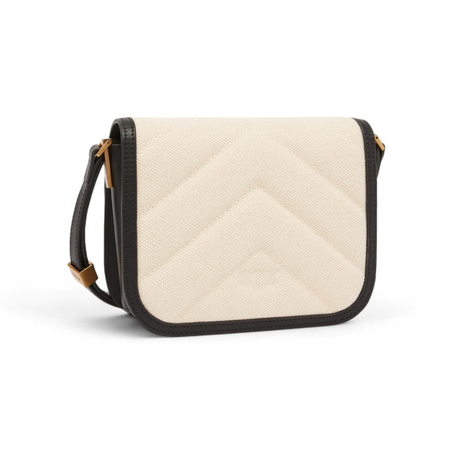 Borsa donna a spalla piccola squadrata Love Bag in canvas e pelle