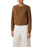 Giacca donna in suede con stampa alligatore