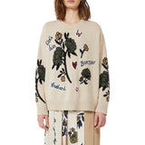 Maglia donna over in filato di lana