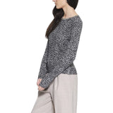 Maglia donna girocollo con stampa animalier