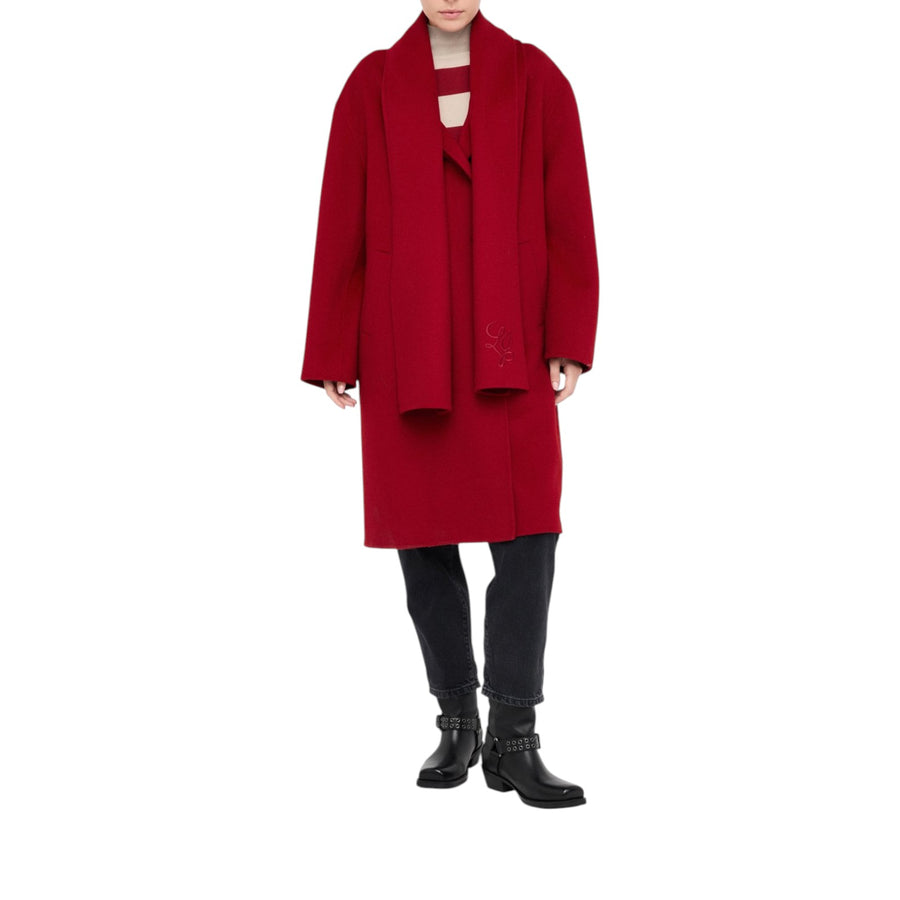 Cappotto donna in lana con sciarpa