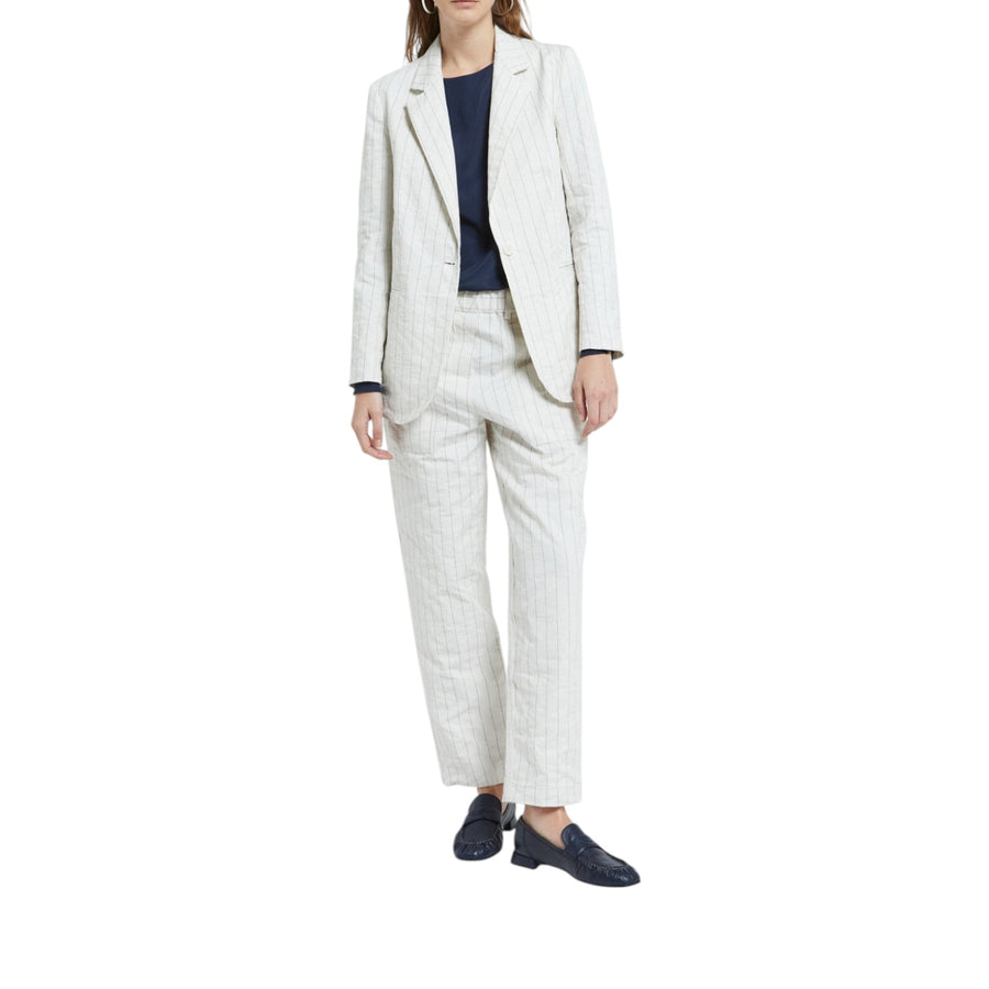 Pantalone donna in cotone stropicciato