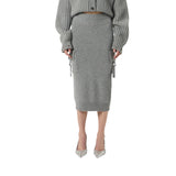 Gonna donna midi in maglia con tasche cargo