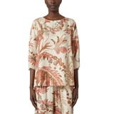 Blusa donna in twill di seta stampata