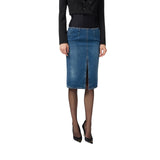 Gonna donna in denim e neoprene