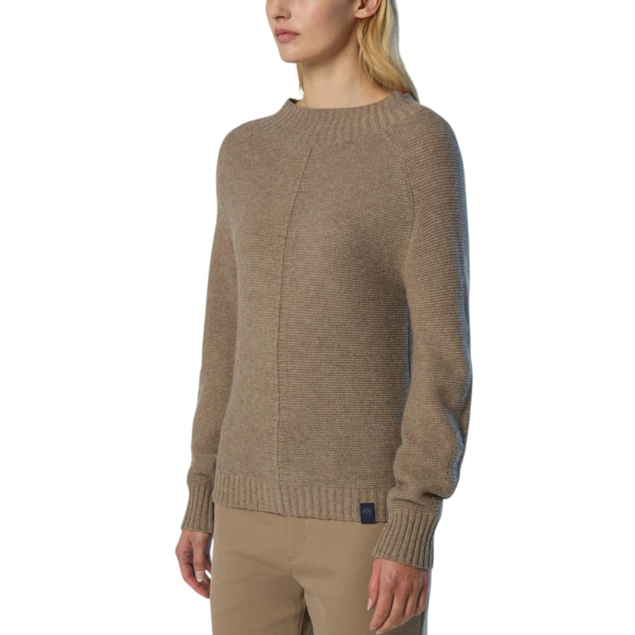 Maglione donna a collo alto in misto cashmere