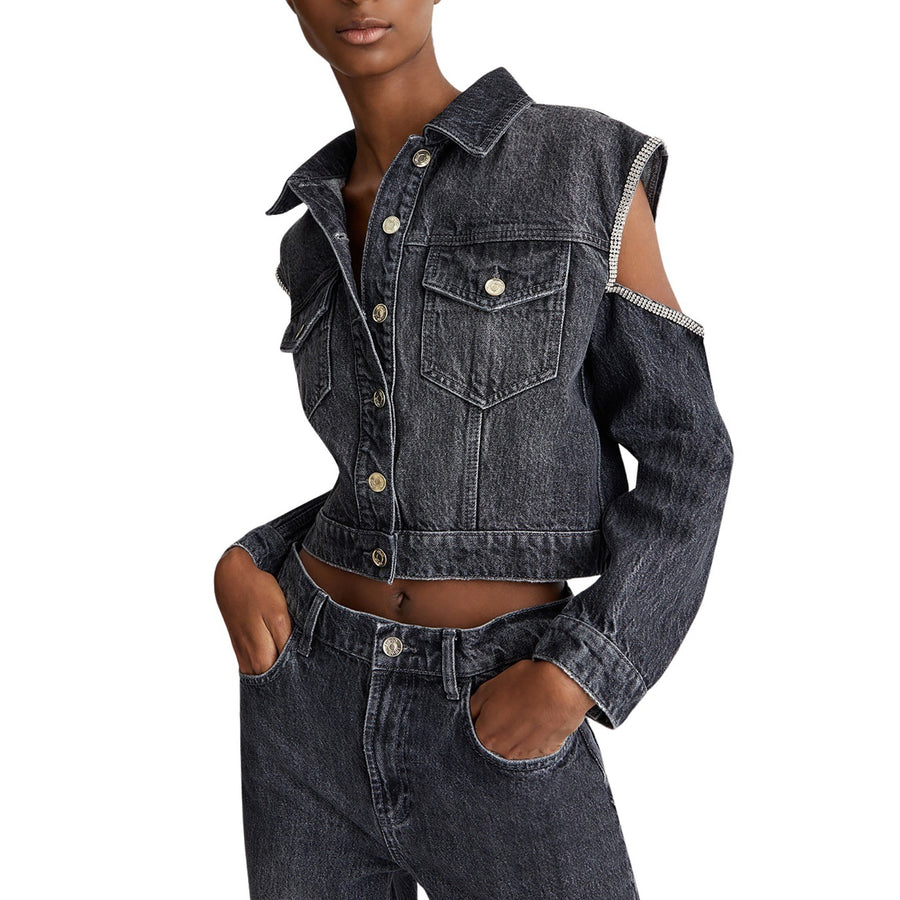 Giacca donna cut out in denim