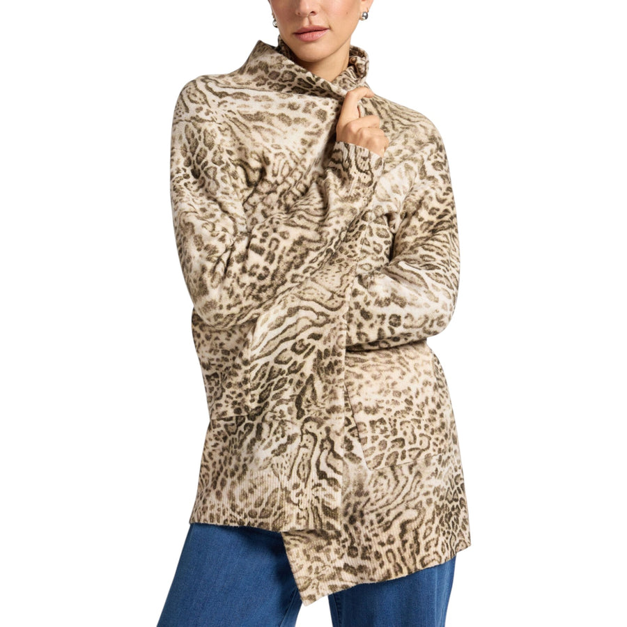 Cardigan donna lungo animalier