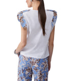T-shirt donna con spalline imbottite