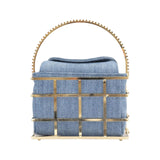 Cofanetto donna oro in tessuto jeans