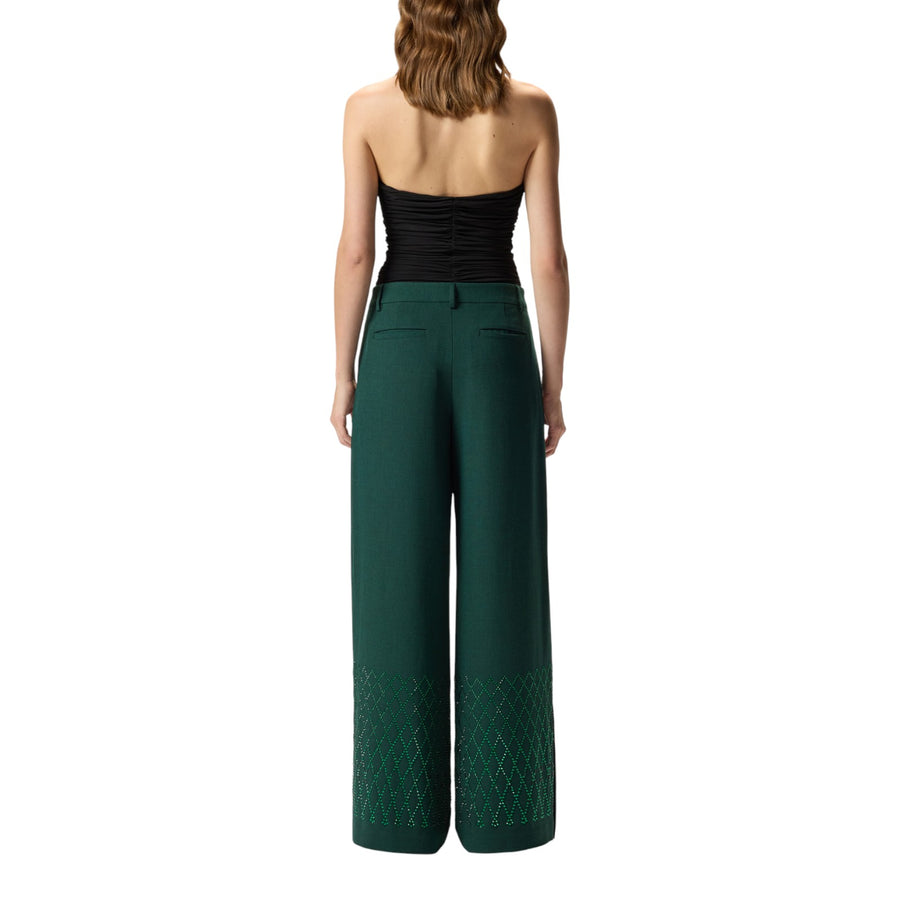 Pantaloni donna ampi con strass