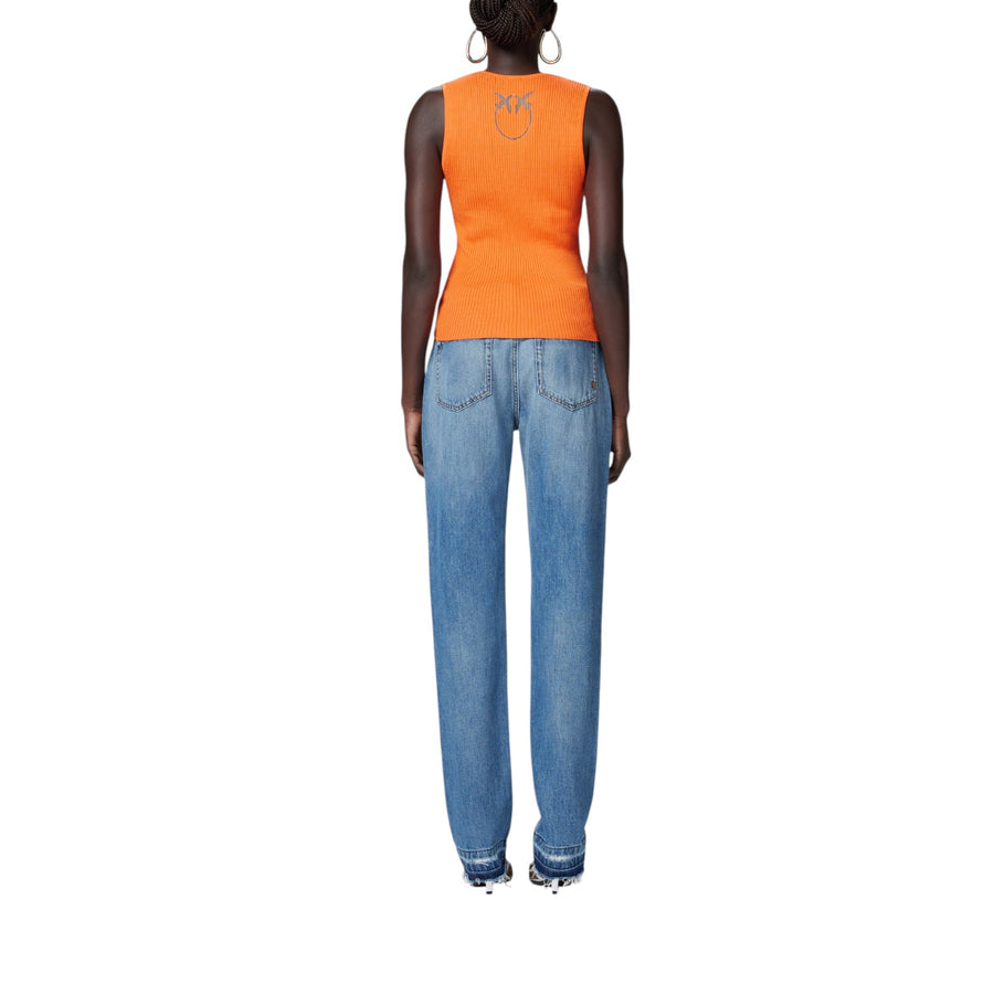 Top donna smanicato costine misto seta