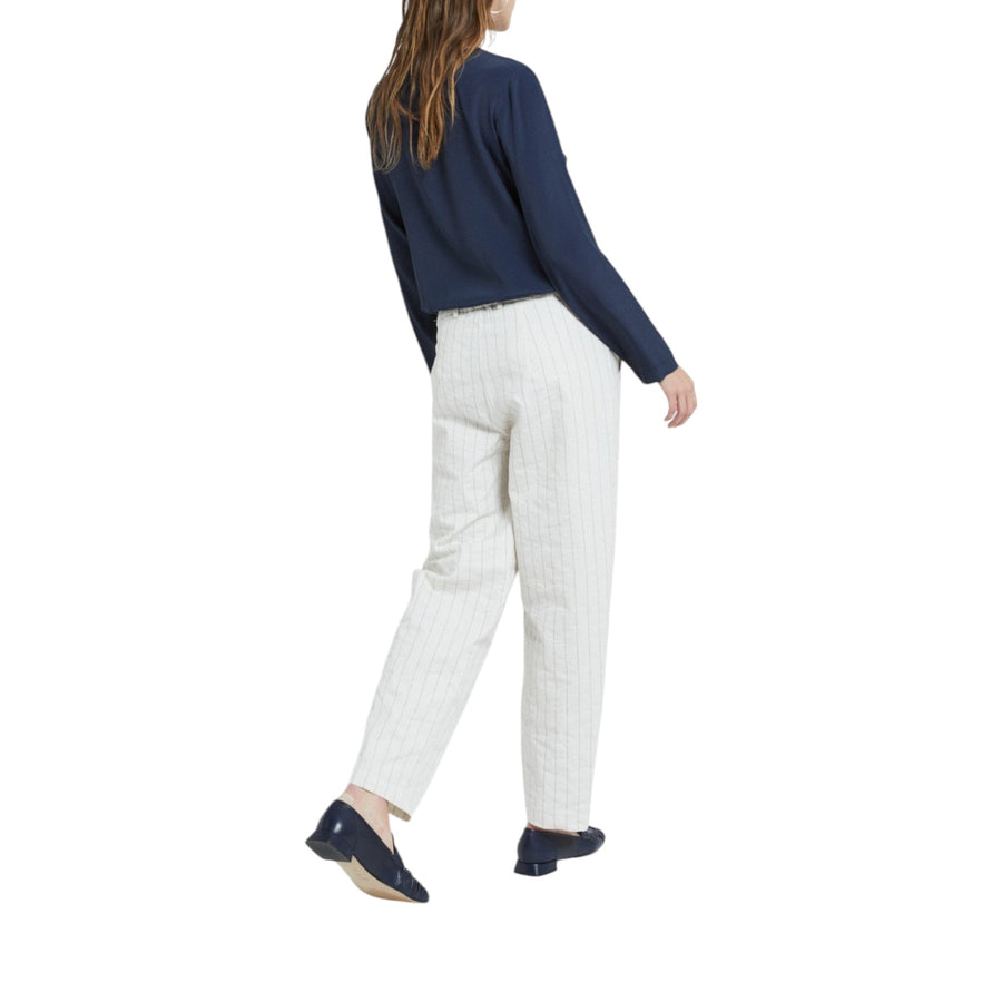 Pantalone donna in cotone stropicciato
