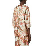 Blusa donna in twill di seta stampata