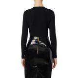 Maglia donna a costine con taschino