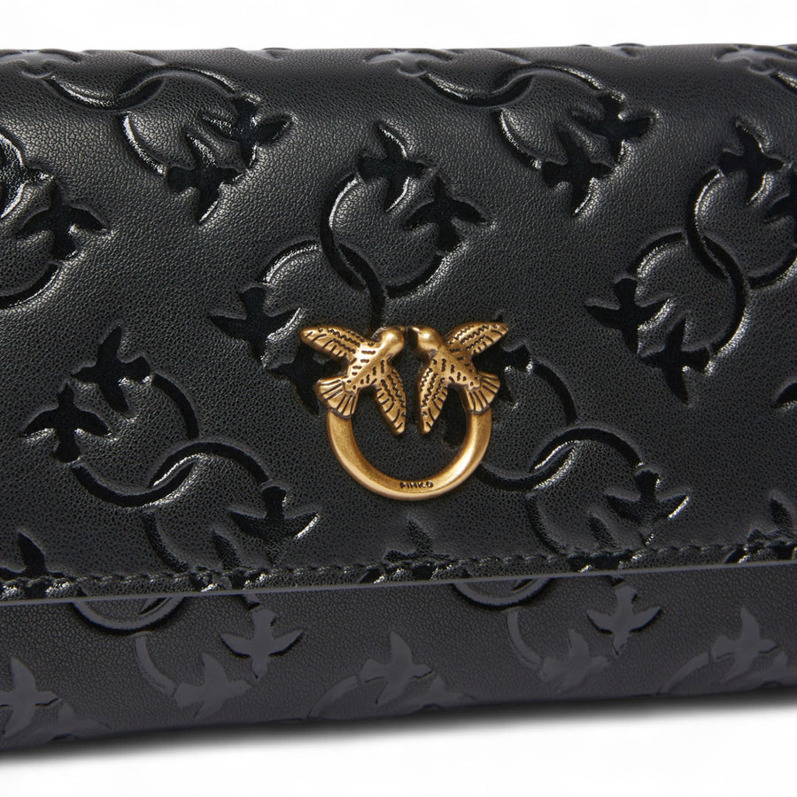 Portafoglio donna rettangolare in pelle Monogram con tracolla