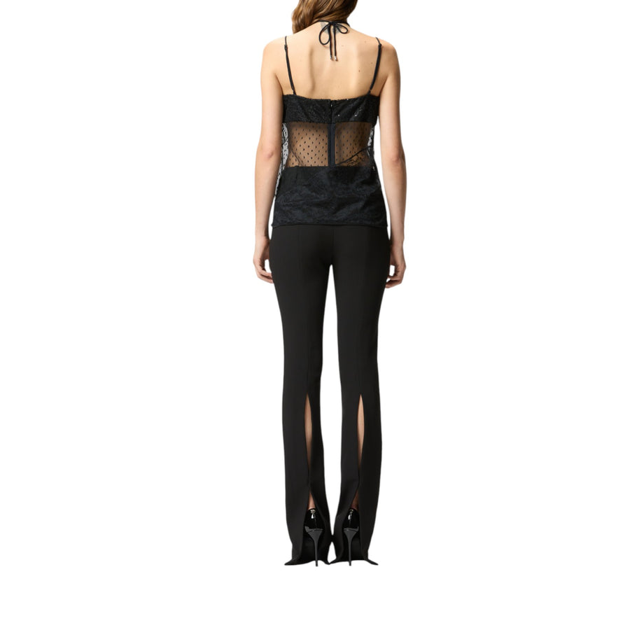 Top donna in pizzo effetto patchwork