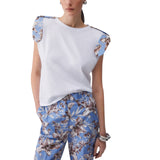 T-shirt donna con spalline imbottite