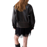 Bomber donna oversize in tessuto spalmato