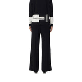 Pantaloni donna in viscosa con bande lucide