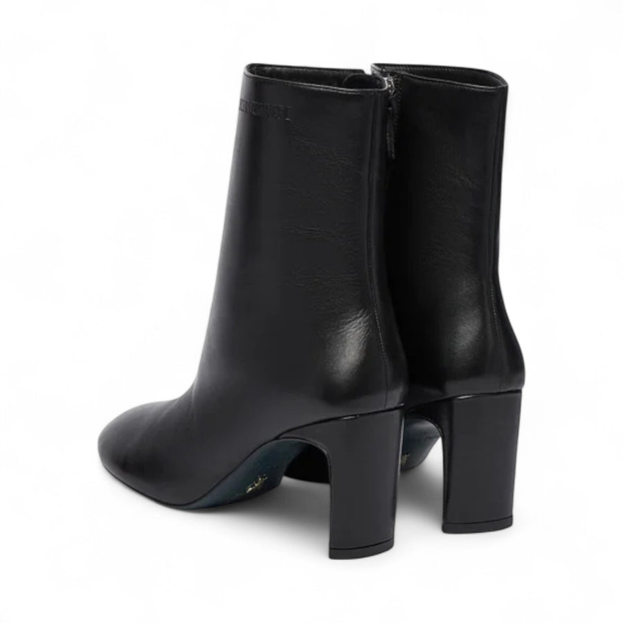 Stivaletti donna in pelle neri con tacco