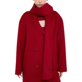 Cappotto donna in lana con sciarpa