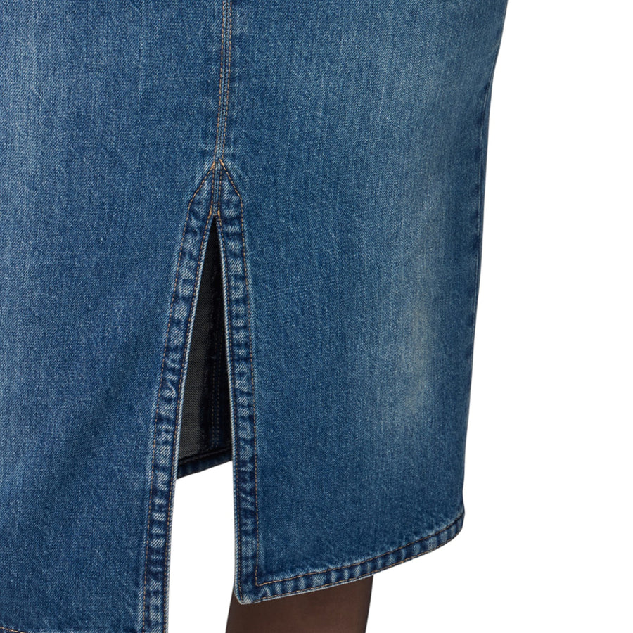 Gonna donna in denim e neoprene