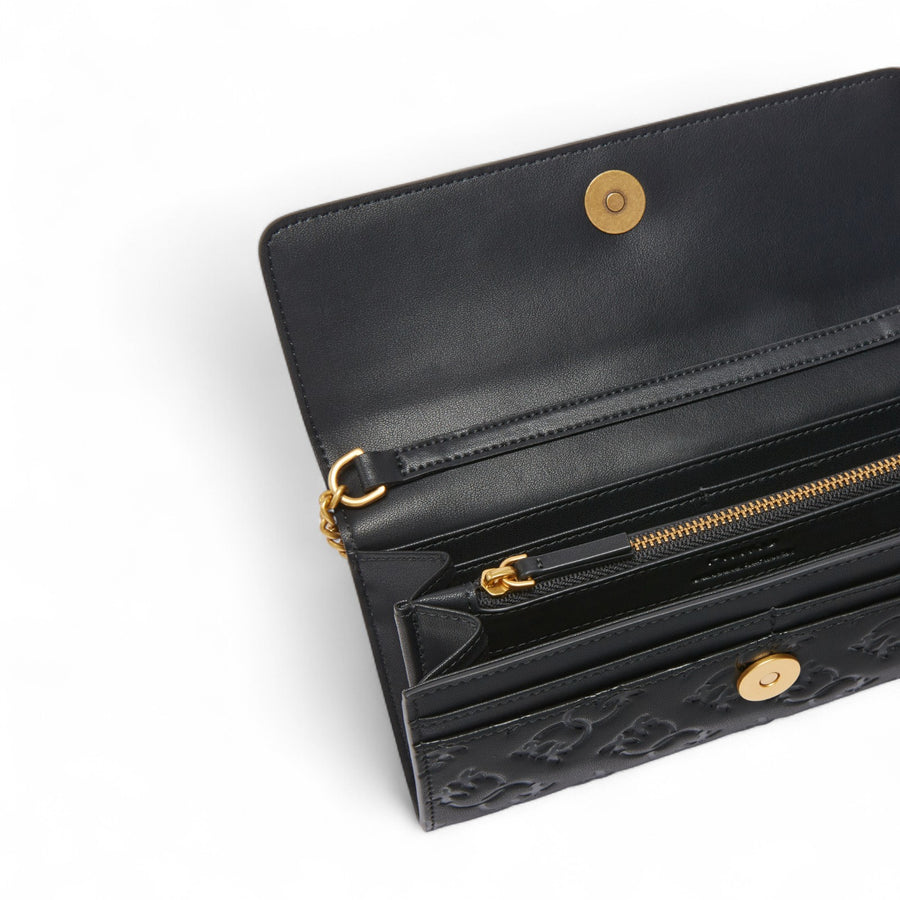 Portafoglio donna rettangolare in pelle Monogram con tracolla