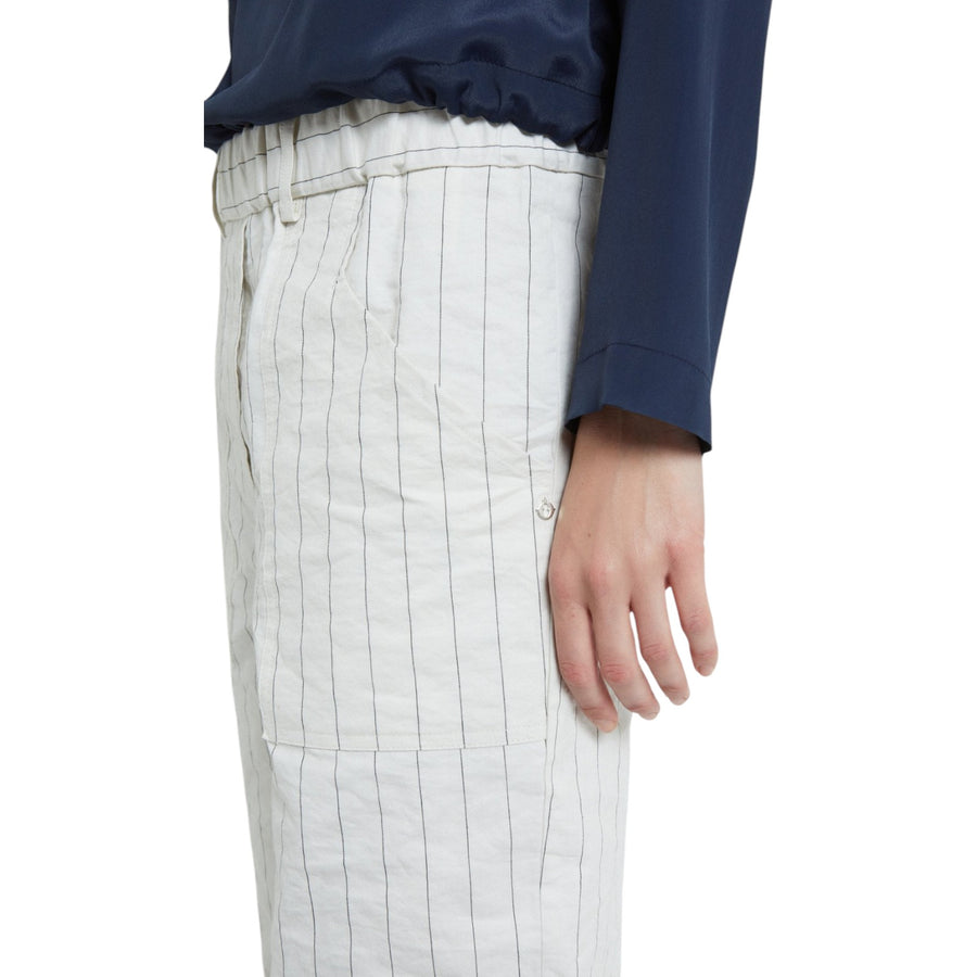 Pantalone donna in cotone stropicciato