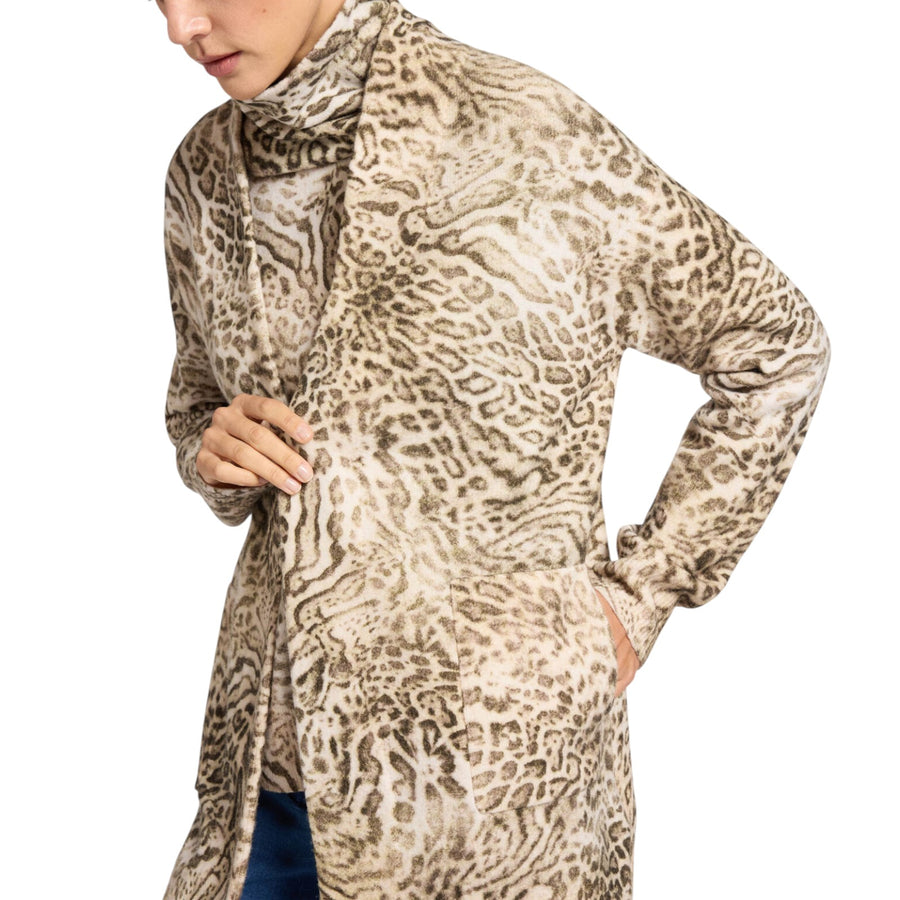 Cardigan donna lungo animalier