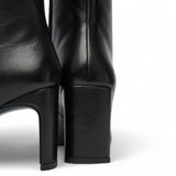 Stivaletti donna in pelle neri con tacco