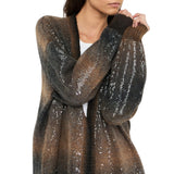 Cardigan donna lungo con paillettes