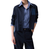 Camicia donna gessata con tasca