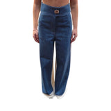 Pantaloni donna con denim