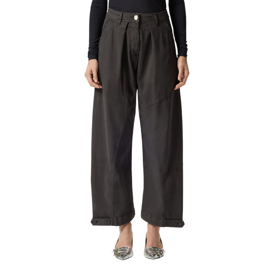 Pantaloni donna balloon in cotone smerigliato