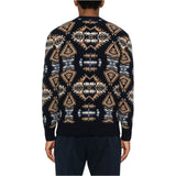 Maglione uomo girocollo con motivo geometrico