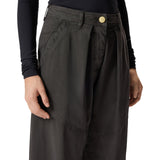 Pantaloni donna balloon in cotone smerigliato