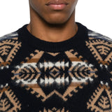 Maglione uomo girocollo con motivo geometrico