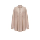 Camicia donna oversize in voile di lana