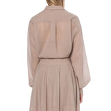 Camicia donna oversize in voile di lana