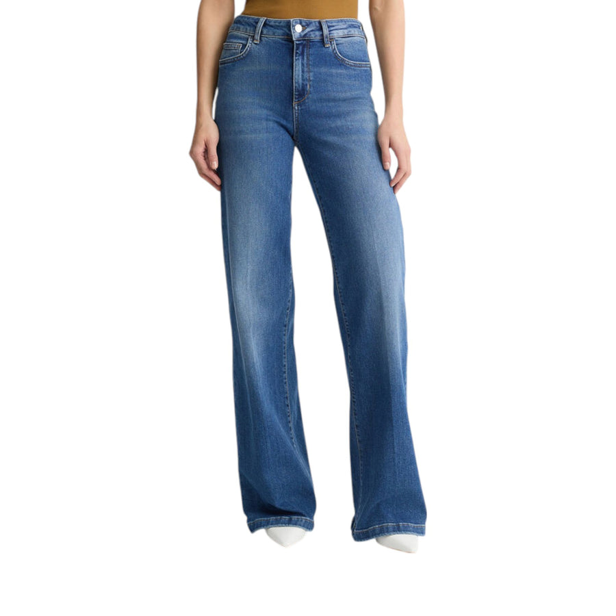 Jeans donna flare con cintura